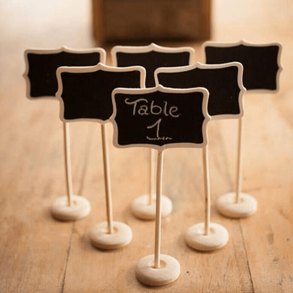 Christmas Wooden Mini Wood Chalkboard Blackboard Place Card Holder Table Number for Wedding Event Party Decoration - MRSLM