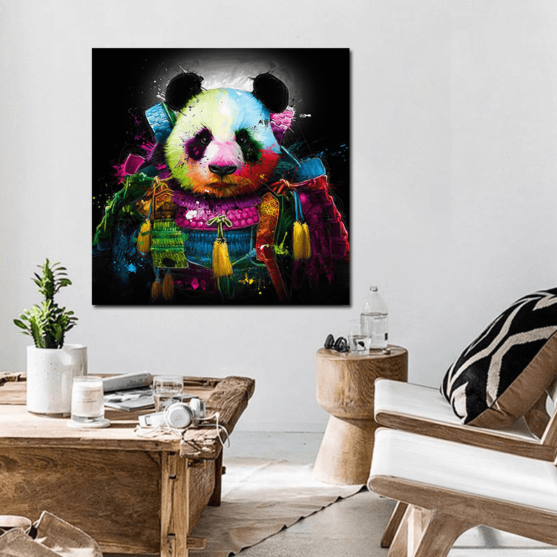 Miico Hand Painted Oil Paintings Animal Panda Paintings Wall Art for Home Decoration - MRSLM