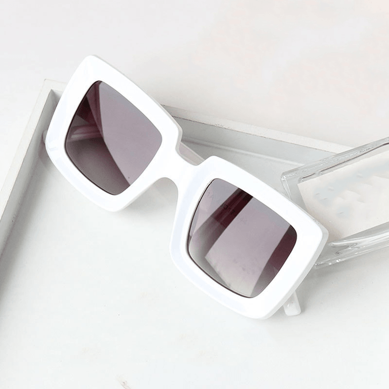 Simple Big Frame Sunglasses Women Anti-Ultraviolet round Face Retro Square Sunglasses - MRSLM