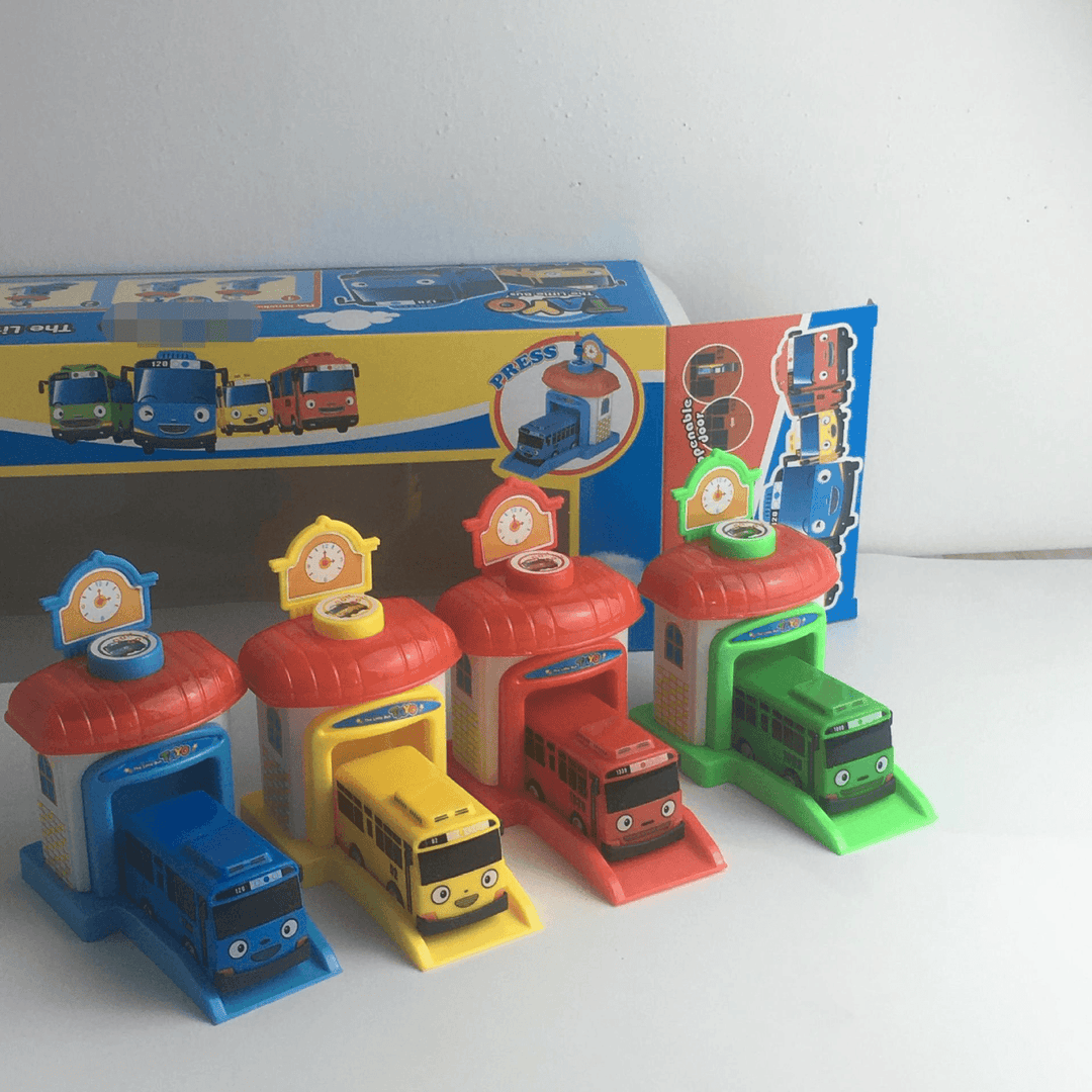 Cartoon Little Bus Pull Back Ejection Toy - MRSLM