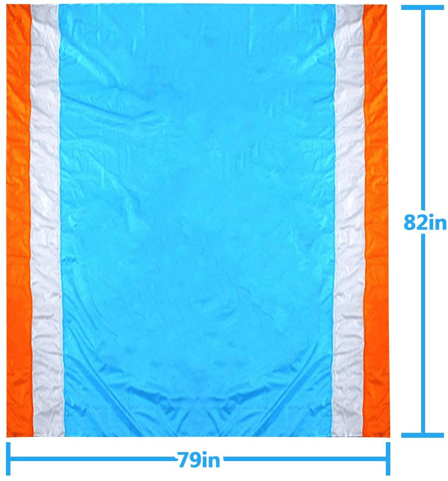 200X210Cm Beach Blanket Sand Proof Waterproof 1-6 Persons Folding Picnic Mat for Camping Travel with Ground Nail Carabiner - MRSLM