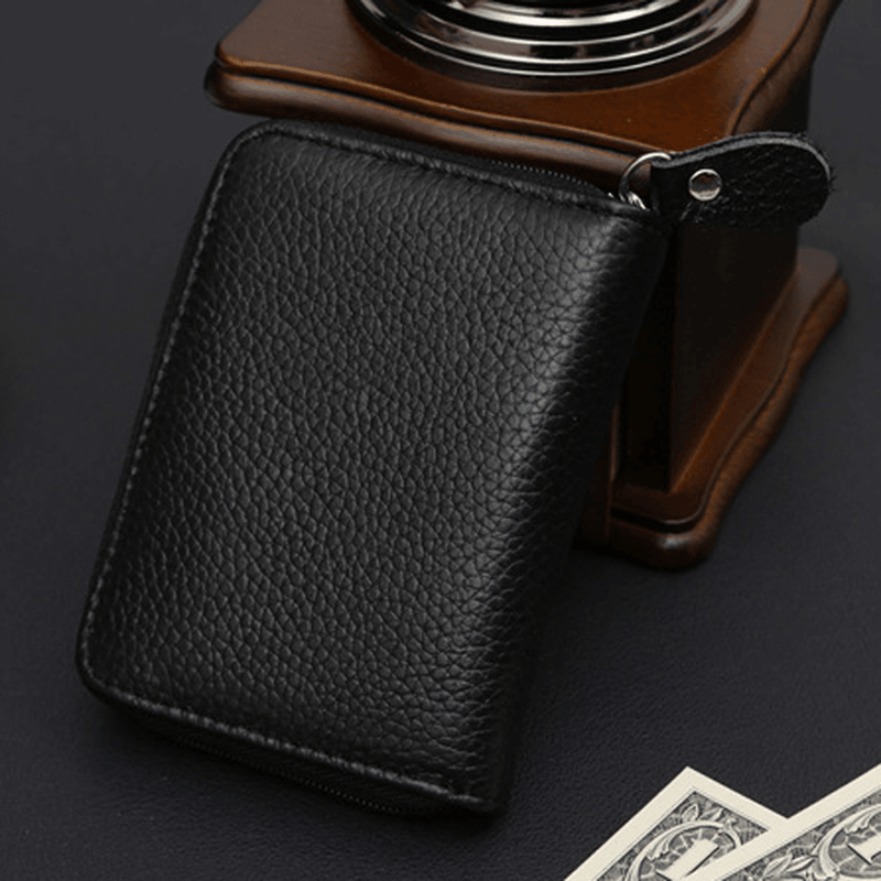 Men Short Genuine Leather Cowhide Coin Bag - MRSLM