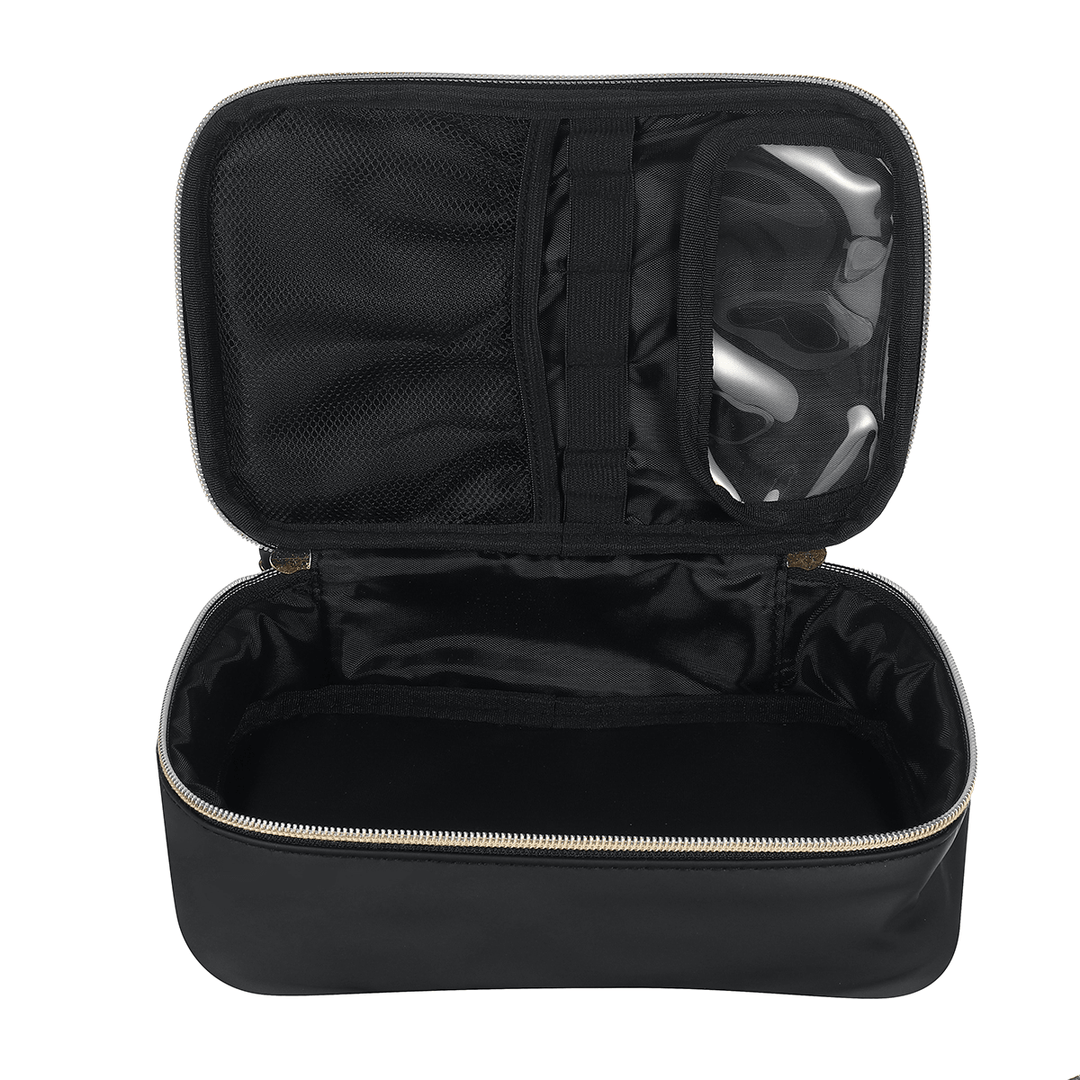 Travel Large Capacity Cosmetic Bag Case Organizer Pouch with Mesh Bag Brush Holder Make up Toiletry Bags for Women - MRSLM