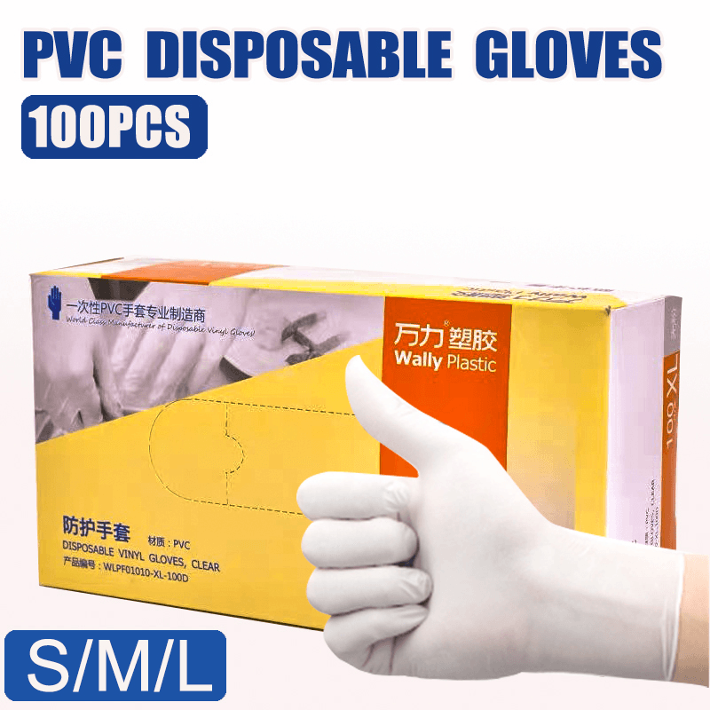 KANGSHOU 100*Pcs Disposable PVU BBQ Gloves Waterproof Safety Tableware Gloves - MRSLM