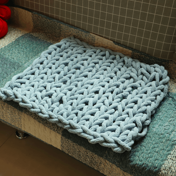 100X120Cm Handmade Knitted Blanket Cotton Soft Washable Lint-Free Throw Blankets - MRSLM