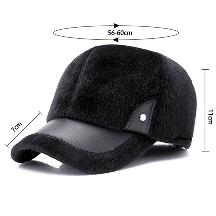 Artificial Marten Hair Earmuffs Baseball Cap Peaked Hat - MRSLM