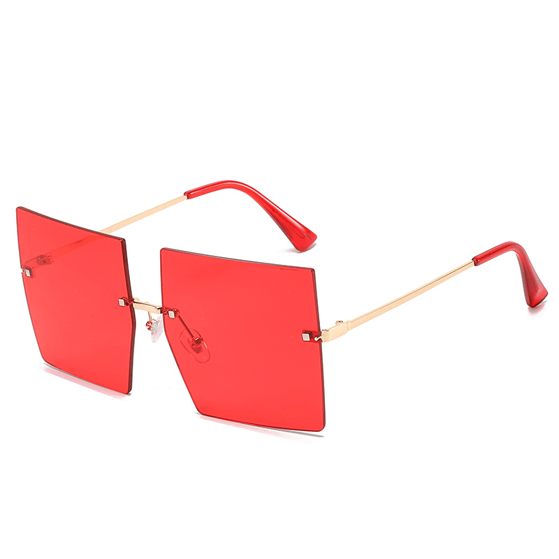 Square Frameless Metal Sunglasses Women'S European and American Hot Style Fashion Stars Same Sunglasses - MRSLM