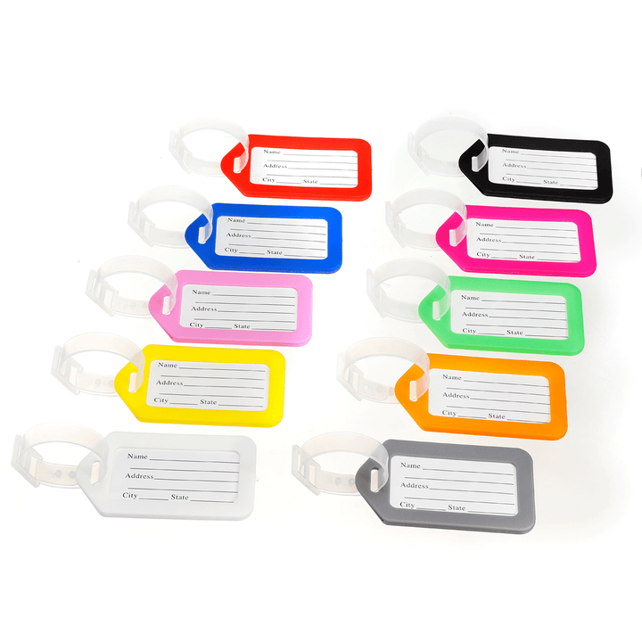 10 Pcs Luggage Bag Tag Name Address ID Label Plastic Travel Bag Tags for Suitcase Bag - MRSLM