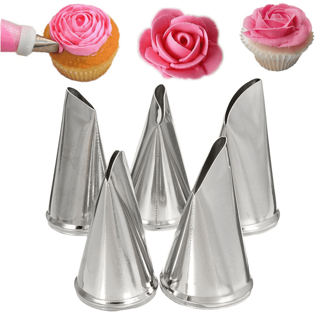 5 PCS Flower Petal Icing Piping Nozzle Cake Decorating Pastry Baking Tools - MRSLM