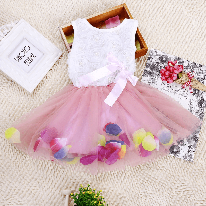 Children'S Wear, Children'S Color, Hem, Small Petal Dress, Princess Girl Skirt - MRSLM