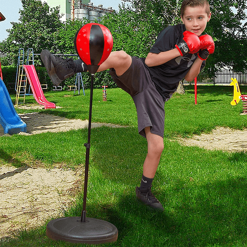 2 Pcs/Set Children Boxing Training Set Punching Bag Boxing Gloves Kids Outdoor Home Sport Exercise Tools Christmas Gift - MRSLM