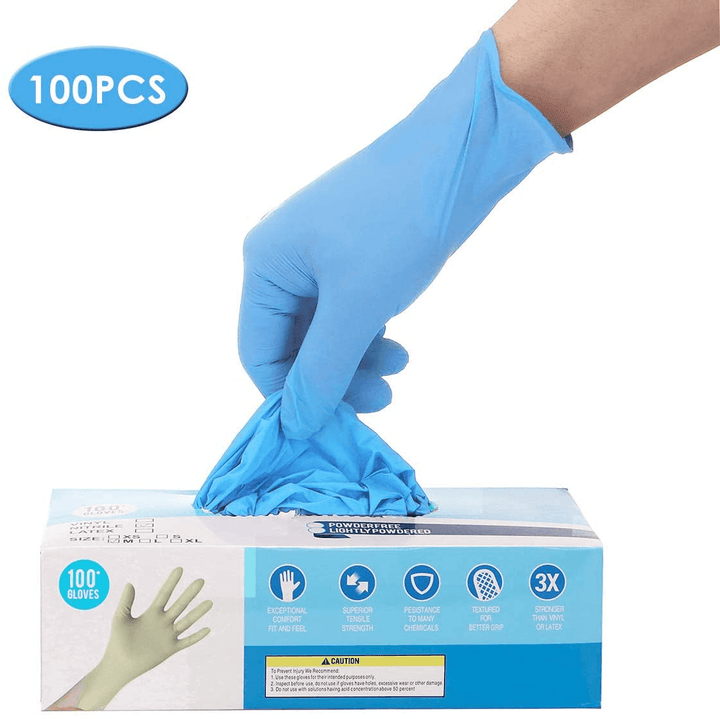 Ipree® 100 Pcs Nitrile Disposable Gloves Powder Free Rubber Latex Free Sterile Gloves for Picnic Food Hygiene House Cleaning - MRSLM