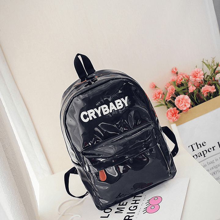 Women Reflective Laser Letter Personality Handbag Backpack - MRSLM