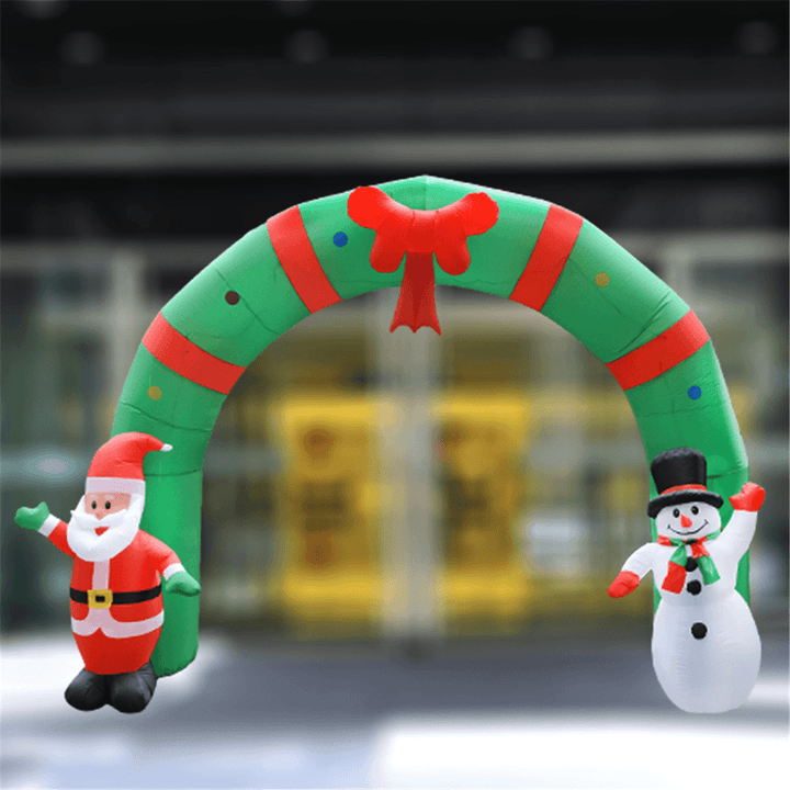 250Cm Huge Inflatable Christmas Arch Archwaysanta Snowman Indoor Outdoor Decorations - MRSLM