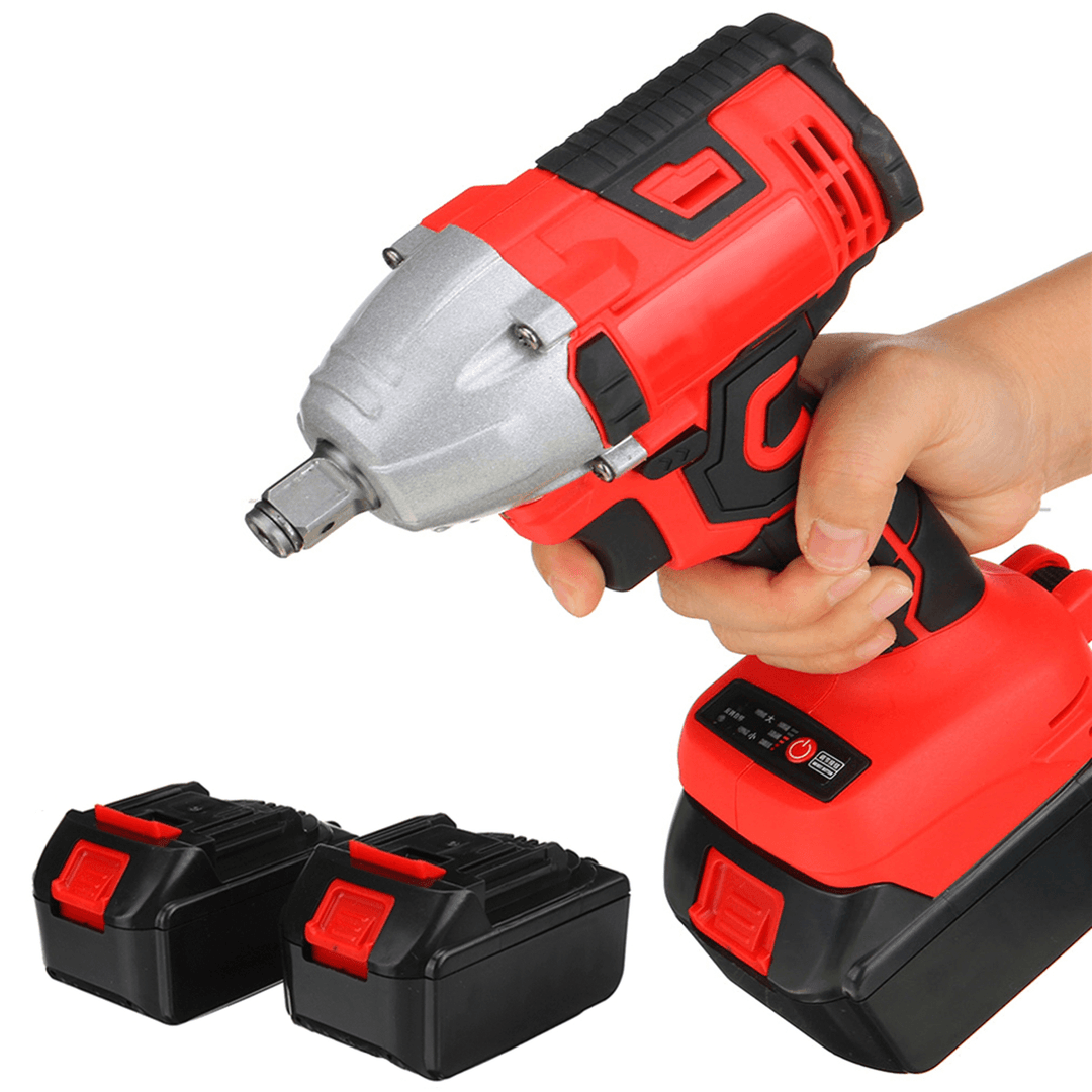 Brushless Cordless Electric Impact Wrench LED 330N.M 1/2" Square Drive W/ 1/2 Battery & Sockets - MRSLM