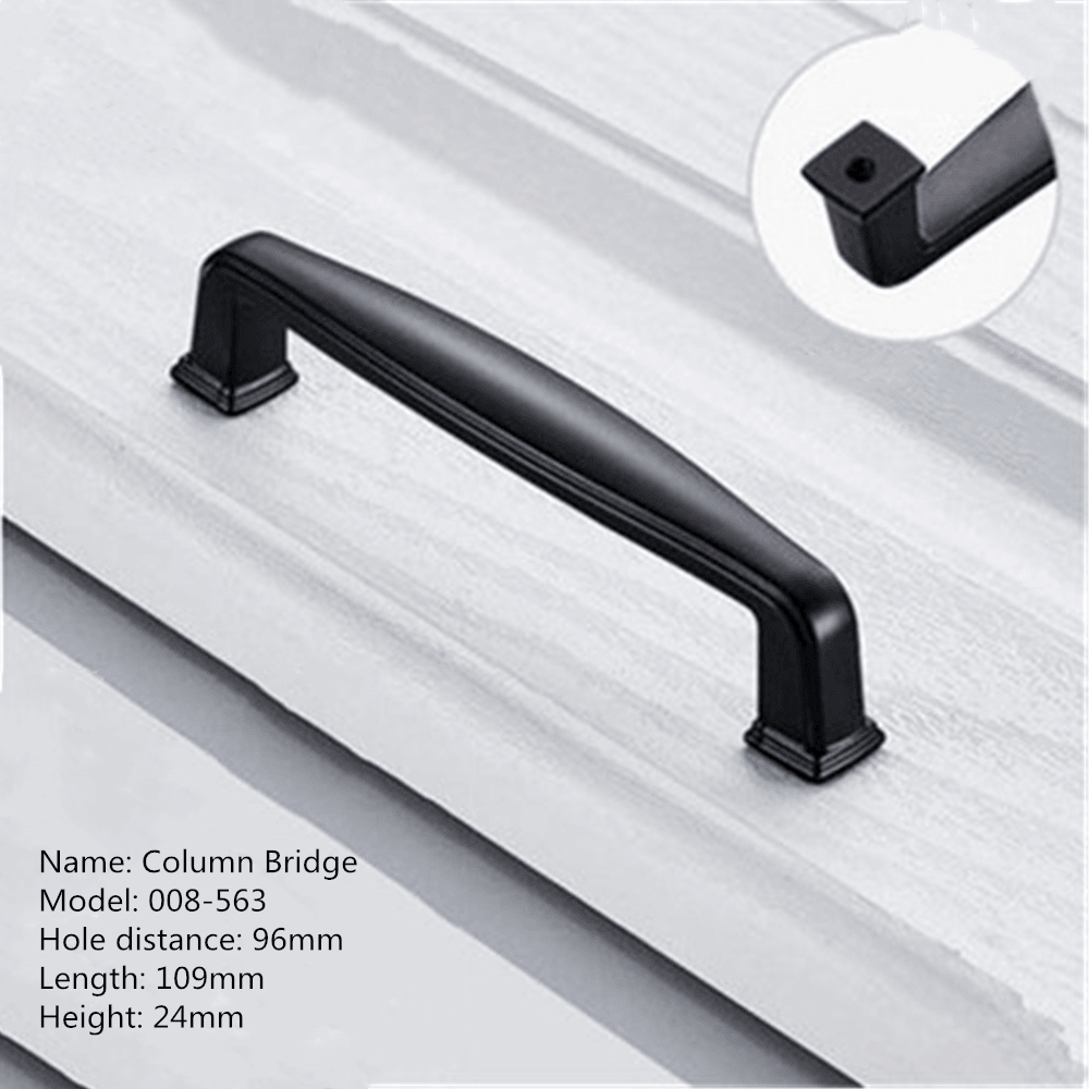 Aluminum Alloy Black Handles for Furniture Cabinet Knobs and Handles Kitchen Handles Drawer Knobs Cabinet Pulls Cupboard Handles Knobs - MRSLM