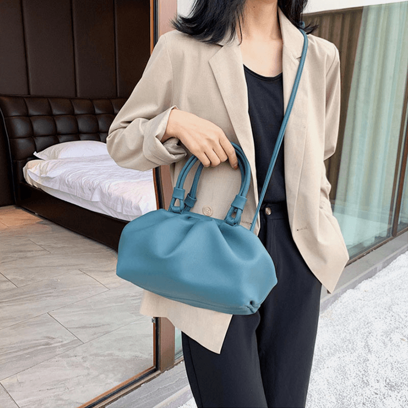 Women Solid Pouch Fashion Crossbody Bag Clutch Bag Dumpling Bag Ladies Bag - MRSLM