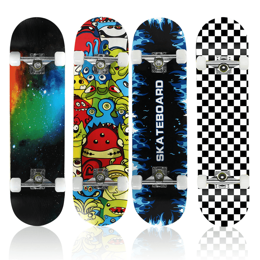 31.5Inch 8-Layers Maple Skateboard Double Rocker Board Skate Board with ABEC-7 Bearings for Beginninger&Professional - MRSLM