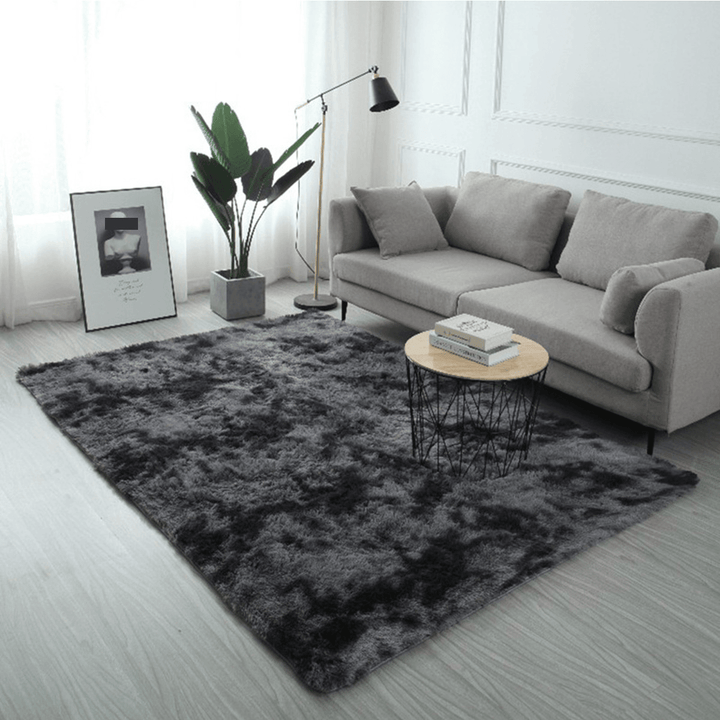 3 SIZE Pad Dyed Gradient Silk Wool Carpet Super Soft Rug Indoor Modern Shag Area Rug Silky Rugs Bedroom Floor Mat Baby Nursery Rug Children Carpet for Living Room - MRSLM