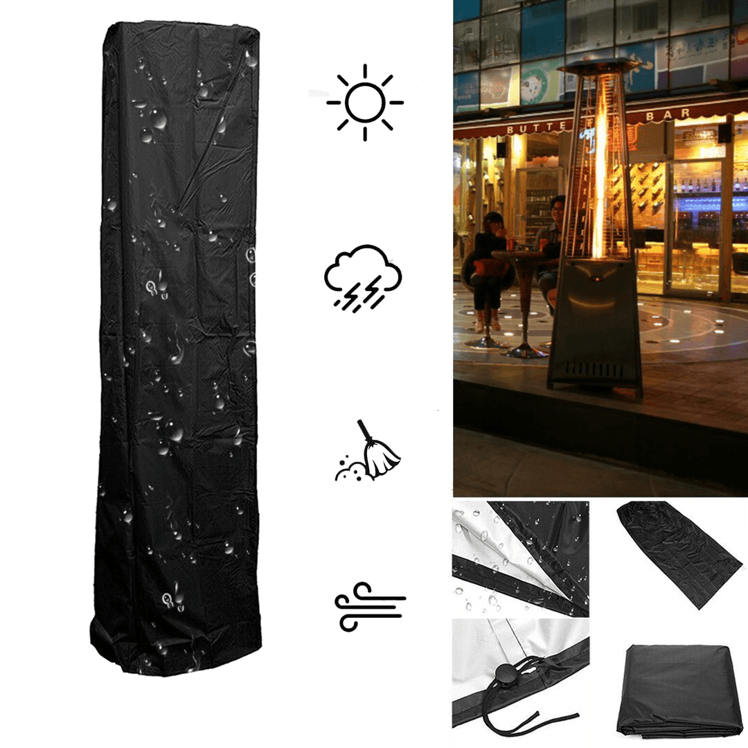 221Cm Patio Heater Cover Waterproof Dustproof Stand-Up Heater Protector Outdoor Garden - MRSLM