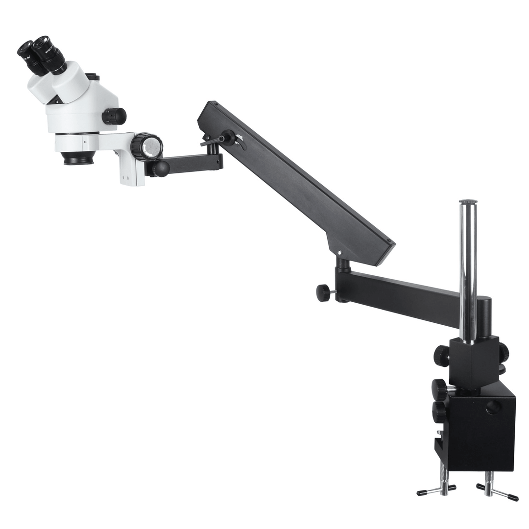 HAYEAR 3.5X-90X Articulating Arm Pillar Clamp Zoom Simul Focal Trinocular Stereo Microscope+4K HDMI Microscope Camera for Industrial PCB - MRSLM