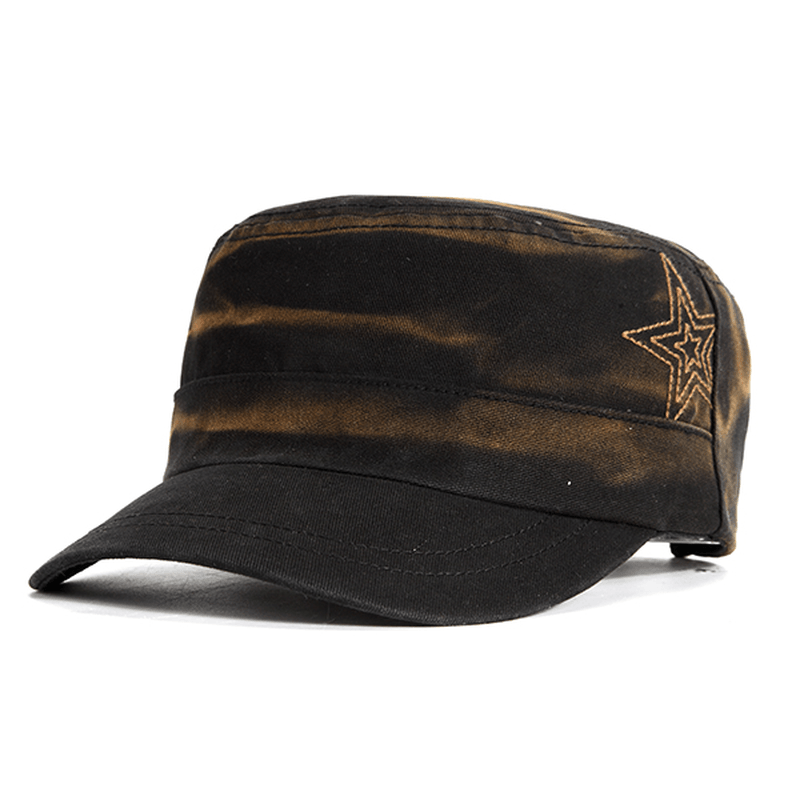 Men Casual Cotton Hat Outdooors Sports Flat Top Cap Military Breathable Sunshade Hat - MRSLM