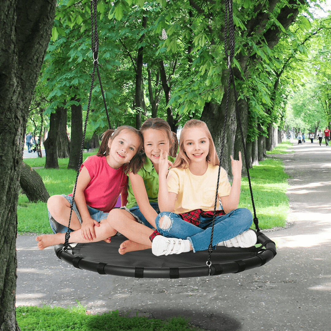 60/110Cm Kids Garden Swing round Mesh Swing Adjustable Multi-Child Hammock Hang Chair Outdoor Travel - MRSLM