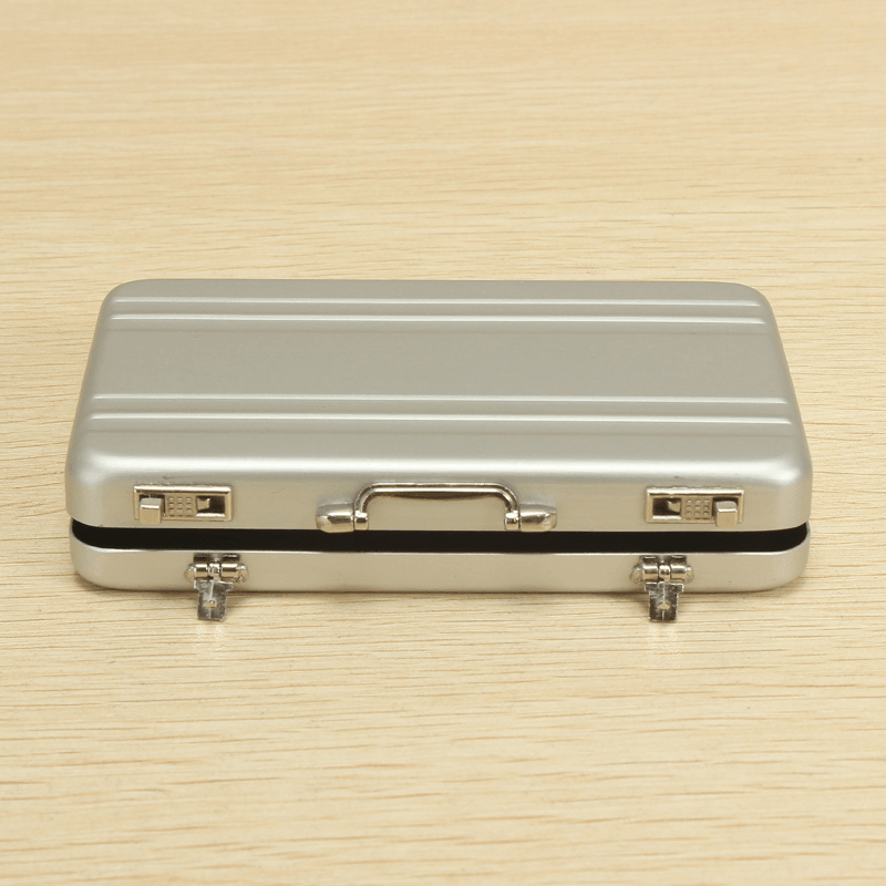 Aluminum Business Credit Cards Box Mini Suitcase Card Holder High Grade Business Office Cards Box - MRSLM