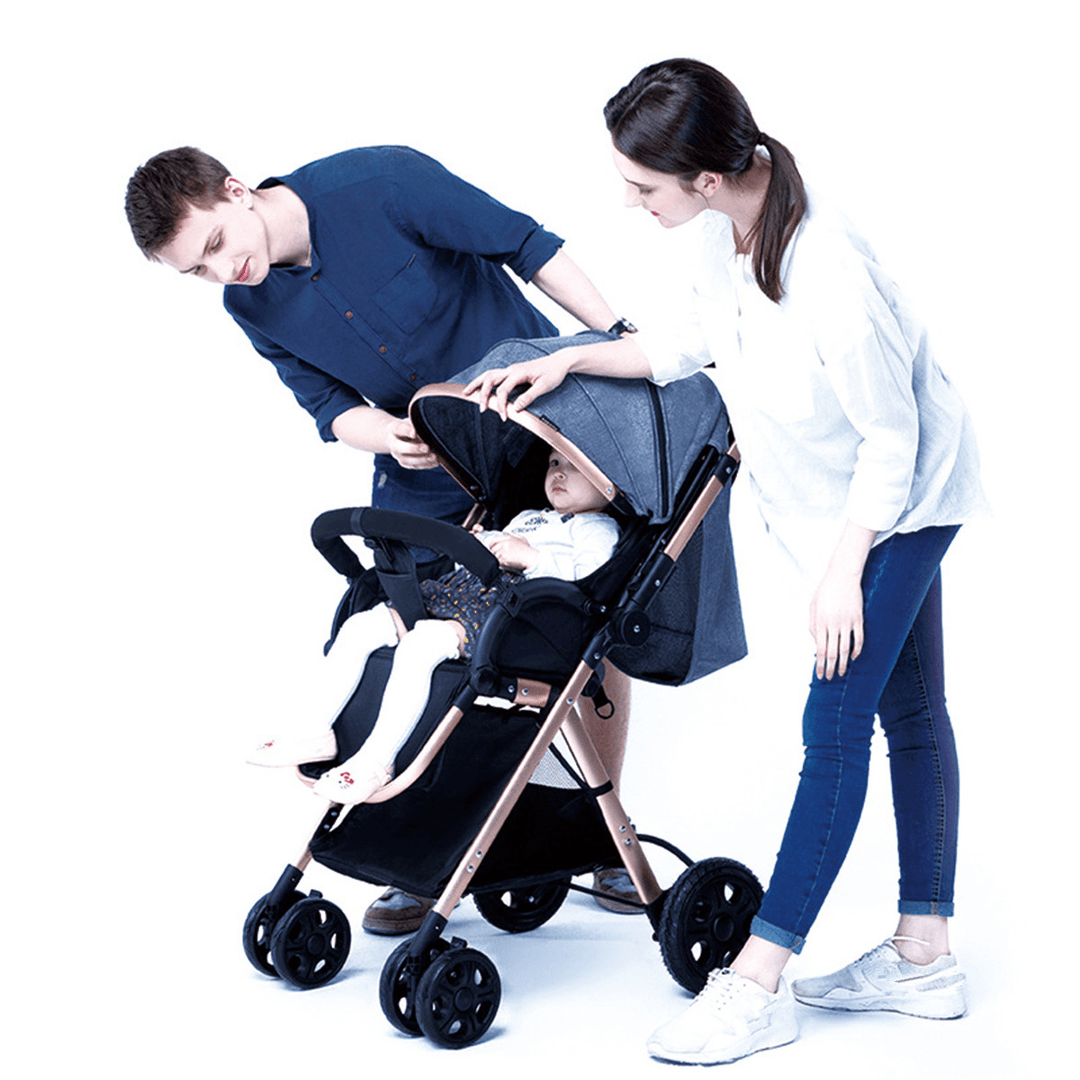 Folding Lightweight Baby Stroller Cart Sit Lie Two-Way Kids Stroller Car Travel Pushchair - MRSLM