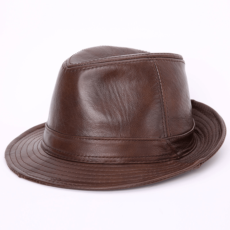 Men'S and Women'S Cowhide Hats with Big Eaves on the Street - MRSLM