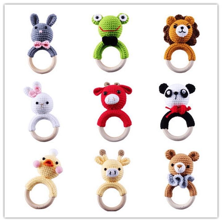 Baby Knitted Rattle Bell Ring Sounding Rattle Toy - MRSLM