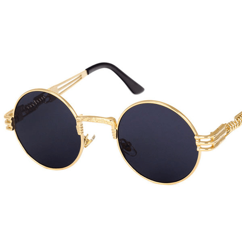 Women Classic Gothic round Steampunk Sunglasses - MRSLM