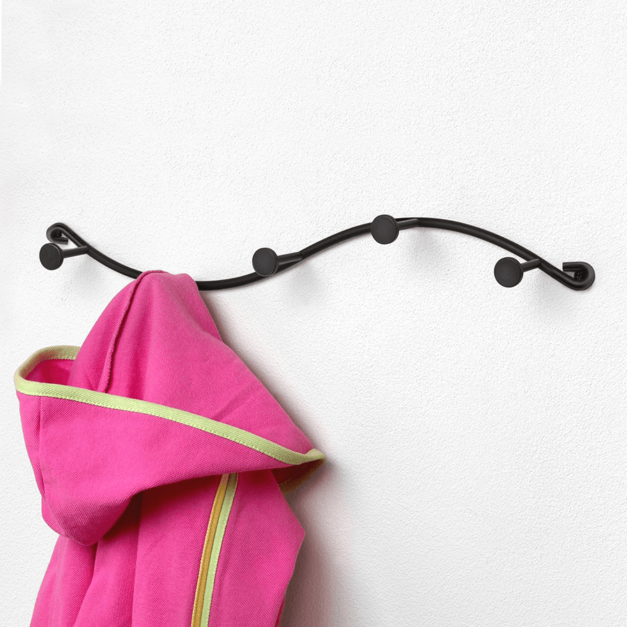 BR-03 Utility 5 Hooks Single Iron Household Storage Hook Rack Key Coat Towel Wall Hook Rack - MRSLM