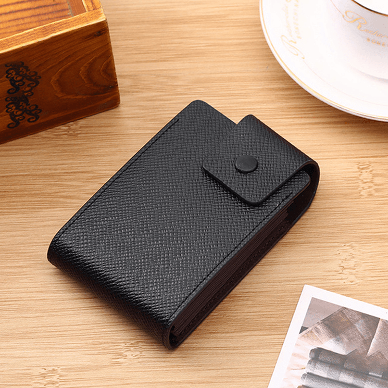 Men Faux Leather 10 Card Slots Coins Bag Wallet - MRSLM