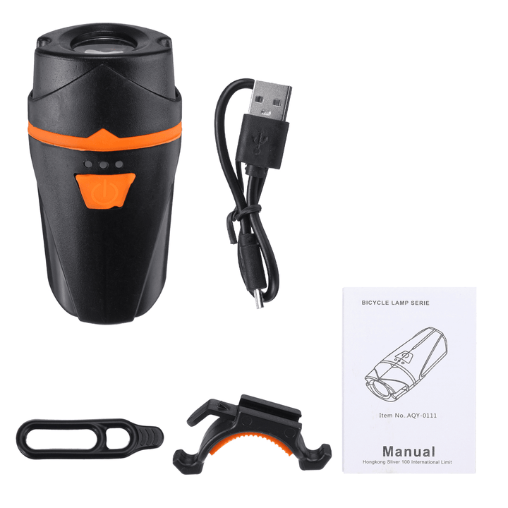 BIKIGHT 800Lm 1200Mah Aluminum Alloy Waterproof Shockproof USB Charging Bike Headlight USB Charging Light - MRSLM