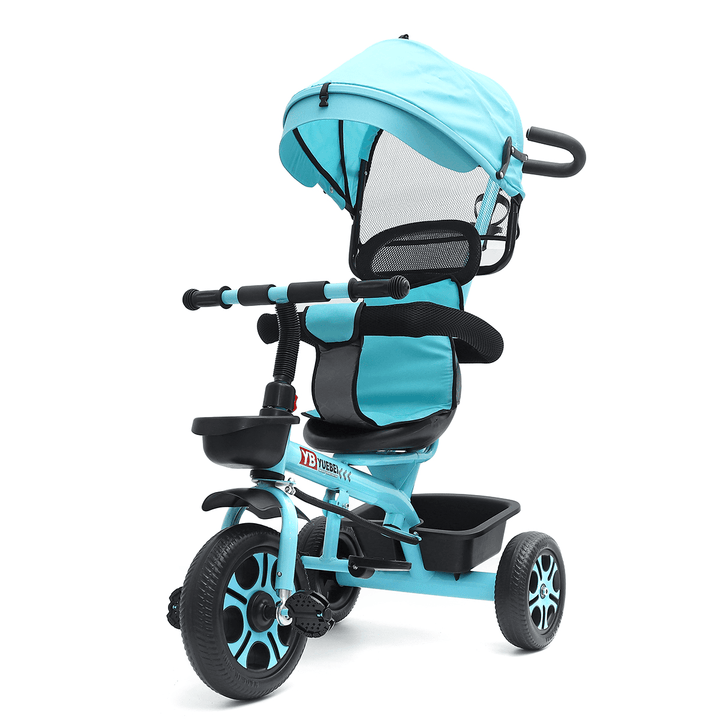 4 in 1 Adjustable Folding Baby Kid Stroller Bicycle 3 Wheel Ride Trike Push Bike - MRSLM