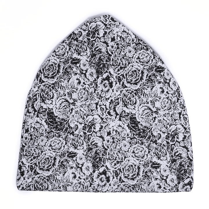 Unisex Pure Cotton Rose Blossom Print Turban Beanie Cap - MRSLM