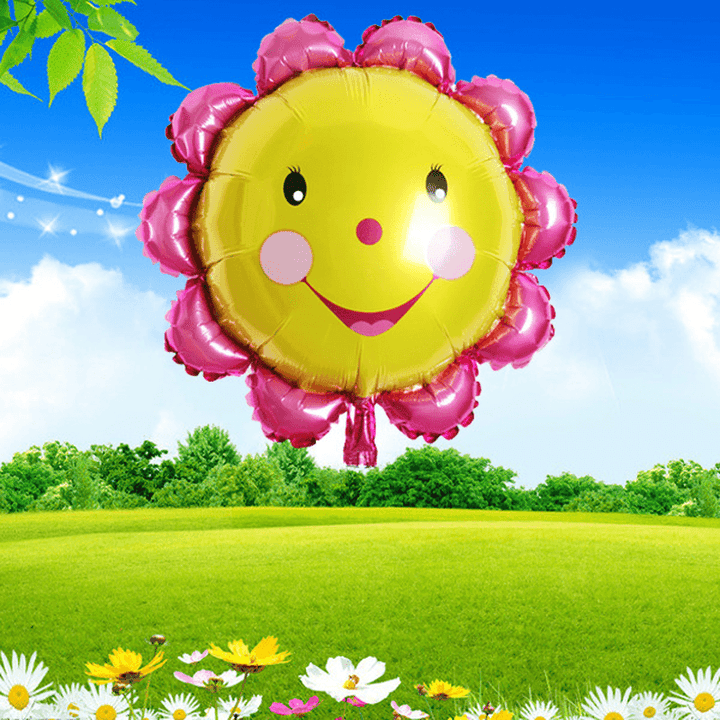 23 Inch Aluminum Foil Sunflower Balloon Smiling Face Balloons Birthday Party Decoration - MRSLM