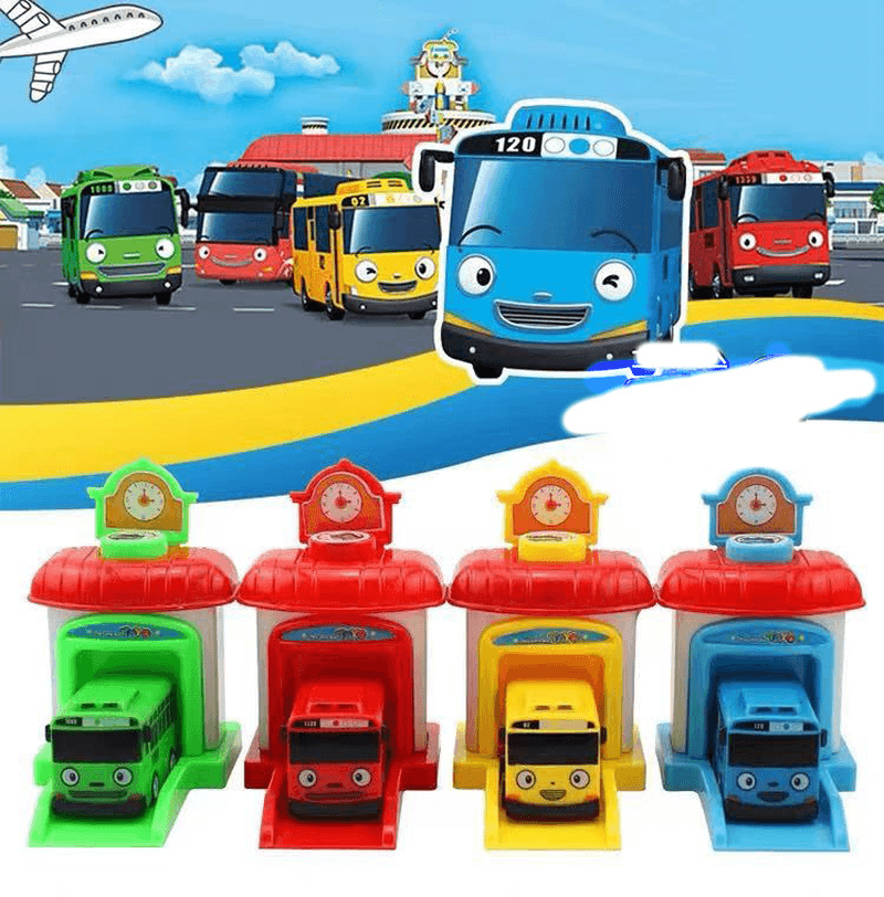 Cartoon Little Bus Pull Back Ejection Toy - MRSLM