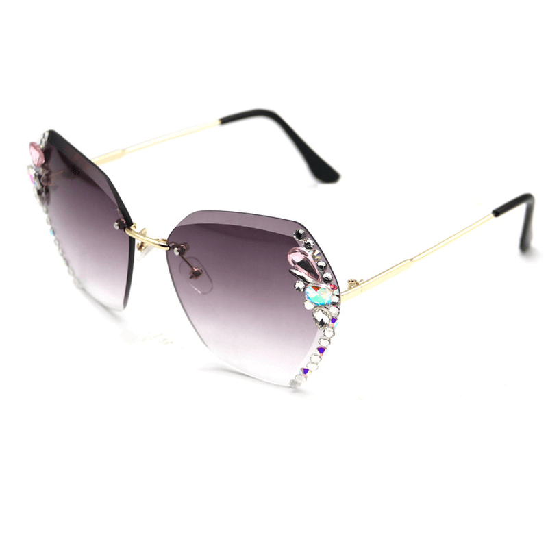 Women'S Rhinestone Frameless Sunglasses - MRSLM