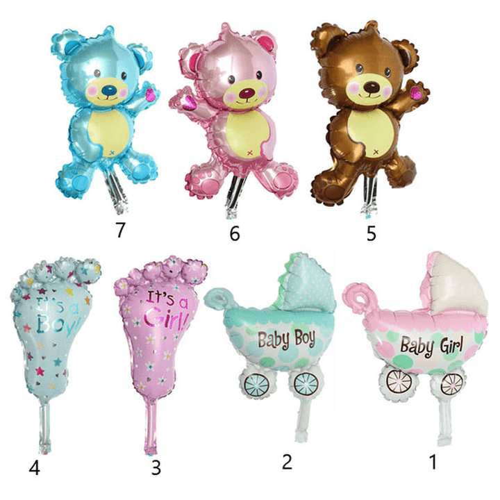 Baby Girl Boy Birthday Party Balloon Stroller Foot Bear Balloons Party Decoration - MRSLM