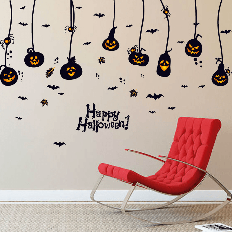 Miico SK9094 Trick or Treat Halloween Wall Sticker Room Decoration for Be Happy Halloween Party - MRSLM