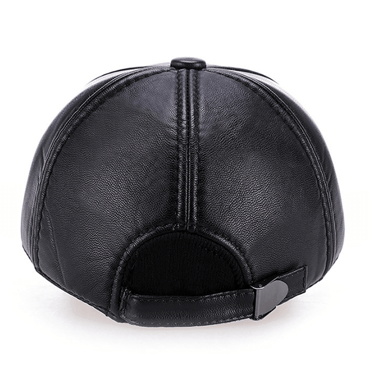 Ens Adjustable Earmuffs Artificial Leather Baseball Cap - MRSLM