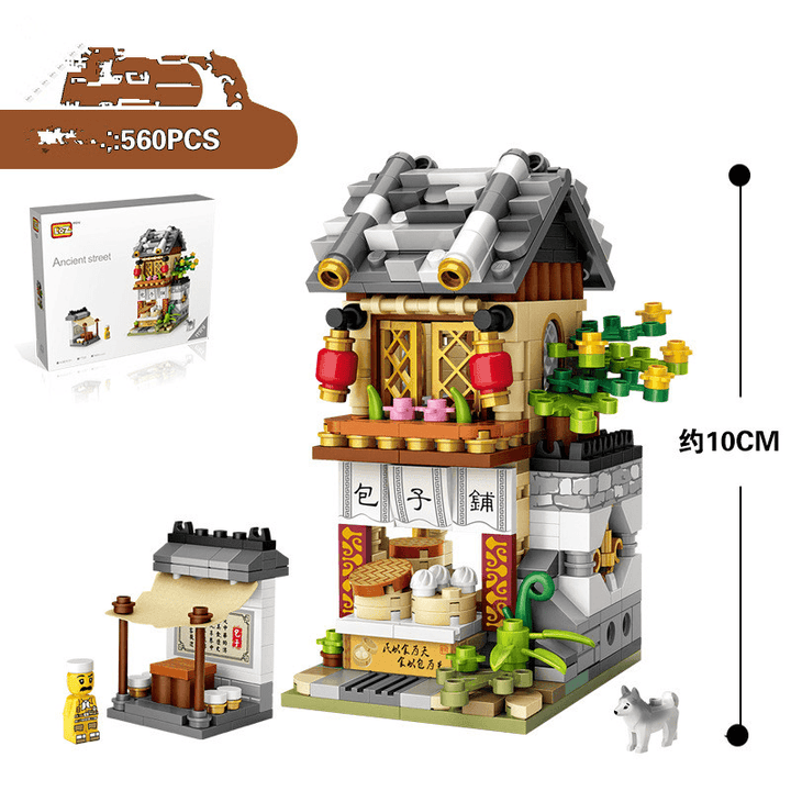 Building Blocks Chinese Culture Theme Assembled Building Blocks Small Particles Street View Building Blocks Children'S Educational Toys - MRSLM