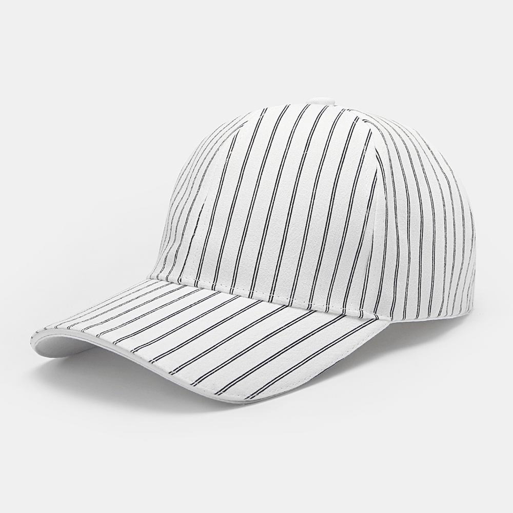 Men Striped Baseball Cap Simple Wild Sunshade Sunscreen Relaxed Adjustable Cap - MRSLM