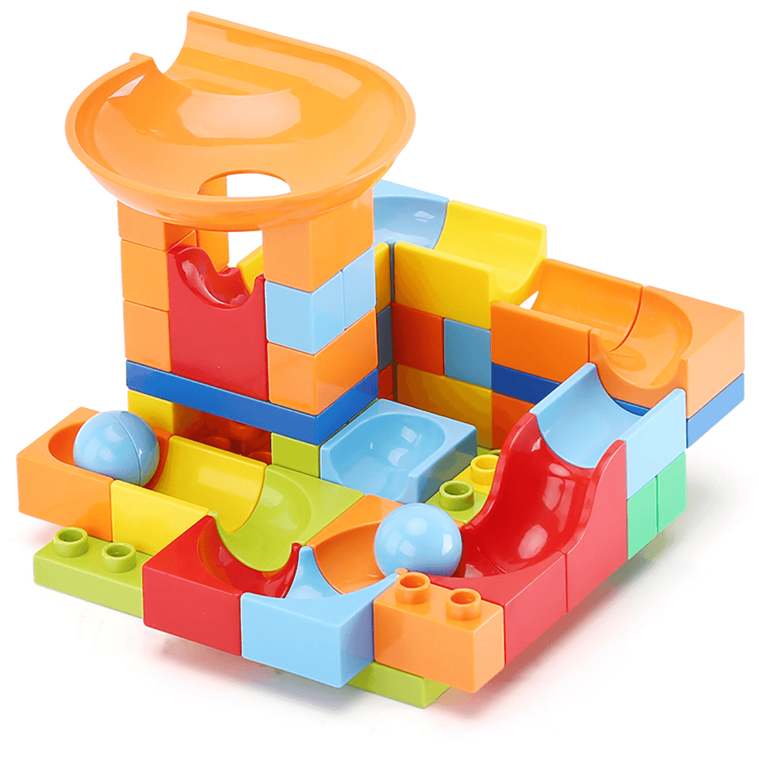 Kids DIY Run Building Blocks Construction Toys Puzzle Race Track Storage Toy Box - MRSLM