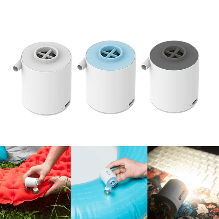 FLEXTAILGEAR 3-In-1 Mini Electric Inflatable Air Pump Adjustable Camping Light Ultralight 3.5Kpa Inflator 3 Kpa Exhaust Multifunctional USB Charging 3 Modes Camping Light - MRSLM