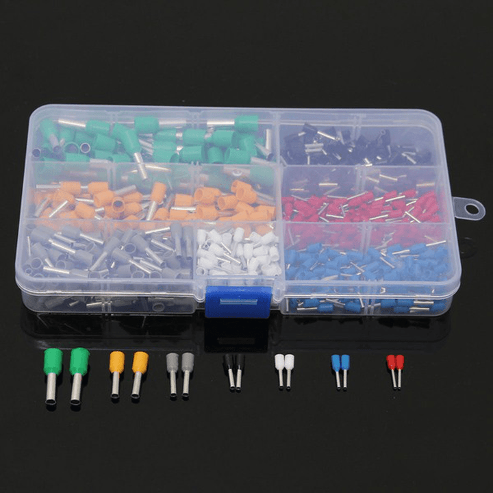 600Pcs Insulated Cord End Terminal Boots Lace Cooper Ferrules Kit Set Wire Copper Crimp Connector - MRSLM