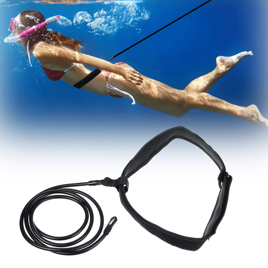 2/3/4X6X10M Black Swimming Resistance Bands Swim Training Belts Harness Static Swimming Exercise with Storage Bag - MRSLM