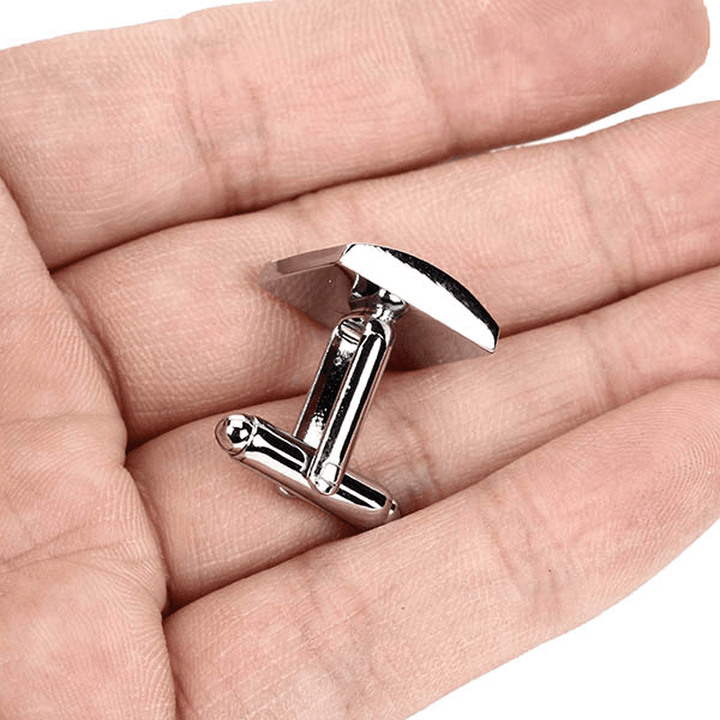 WSC Men Cufflinks Metal Series Stylish Enamel Square Shape Decoraction for Shirts - MRSLM